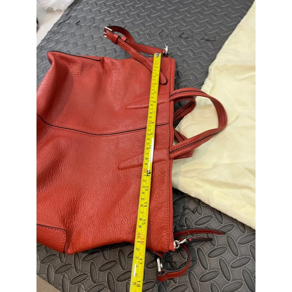 Tumi Tote Convertible Satchel 2 Way‎ Hand Leather Shoulder Bag Burnt Orange